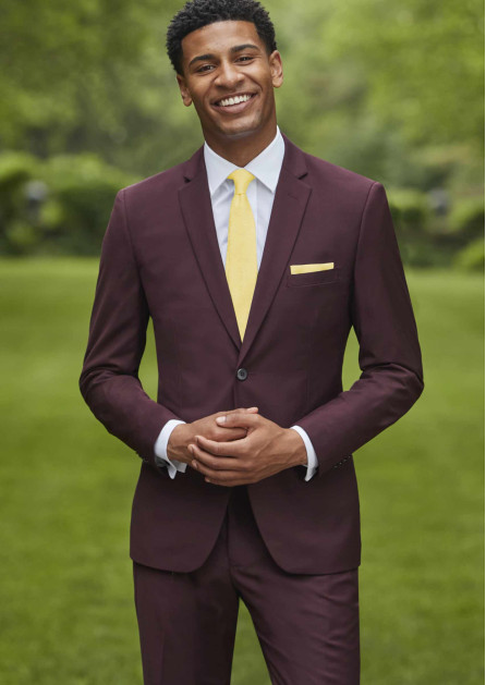 Burgundy Stretch Purchase Suit