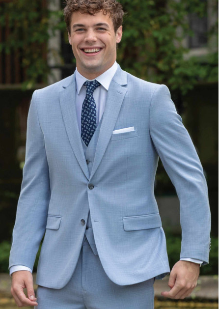 Oxford Blue Stretch Sharkskin Purchase Suit