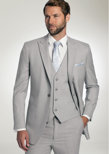 Ike Behar Light Grey Griffin Suit