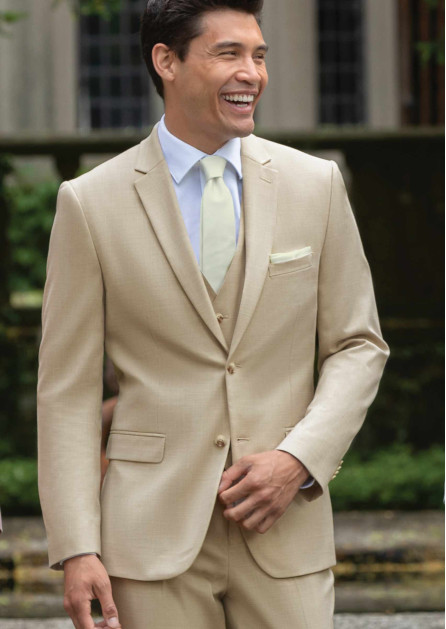 Tan Stretch Sharkskin Purchase Suit