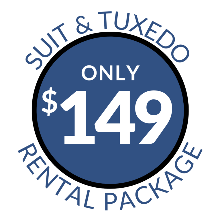 complete suit and tuxedo rental packages for $149