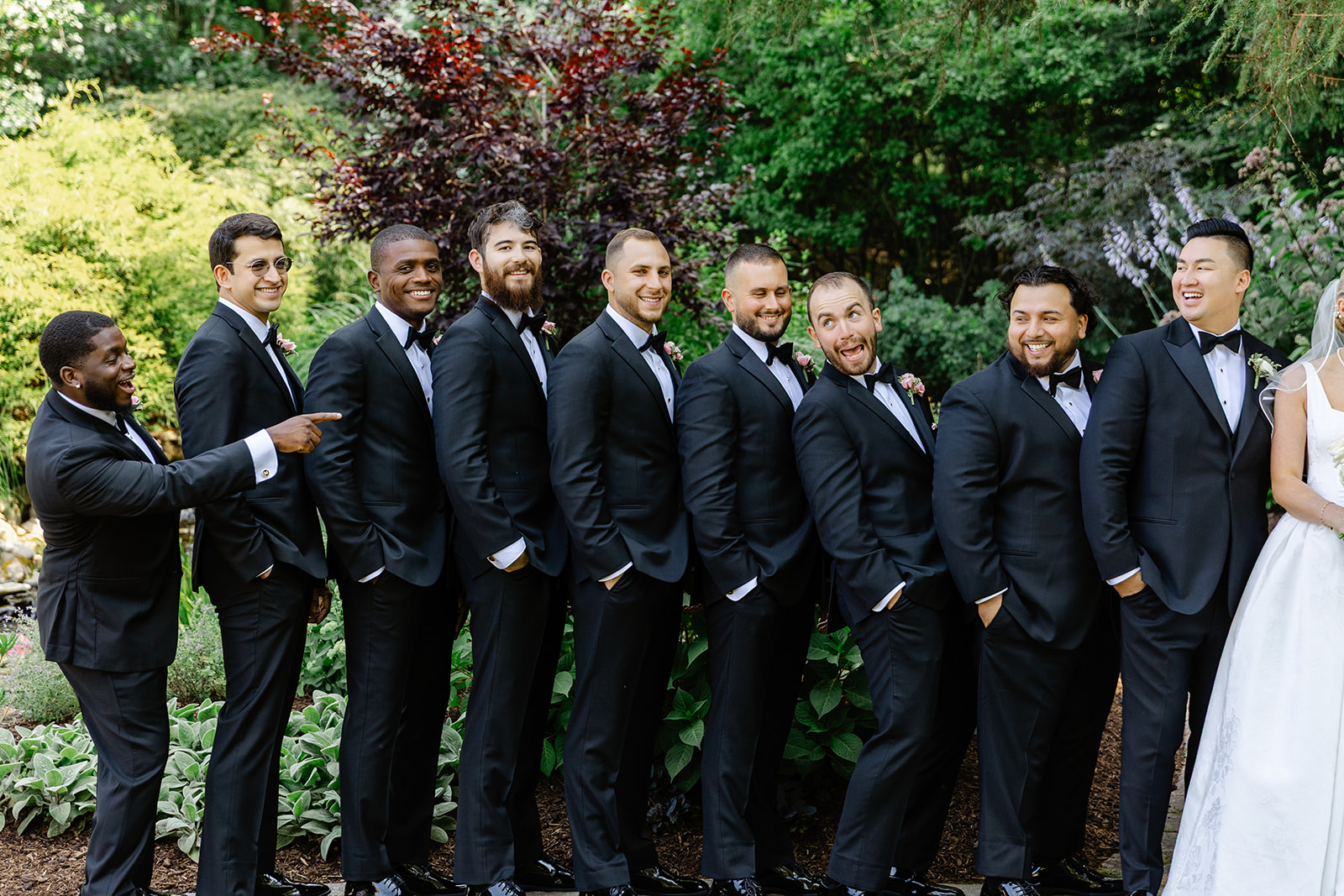 groomsmen in marzotto tuxedos from tuxedo by sarno