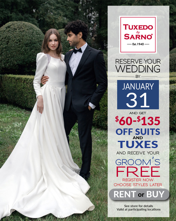 Wedding attire promotion with couple