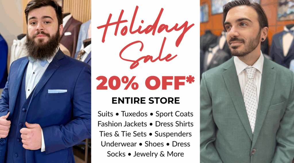 Tuxedo sale advertisement with discount