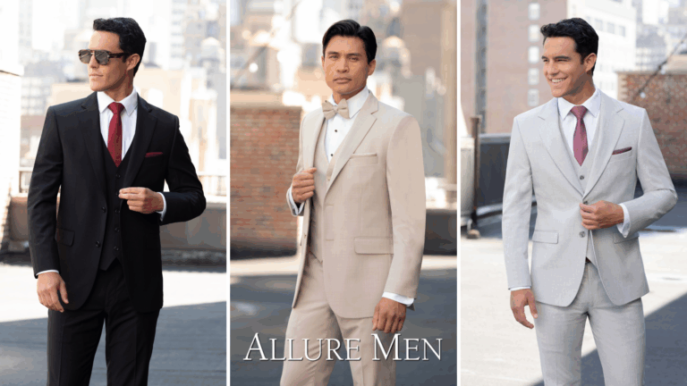 new allure men rental suit styles black tan and grey