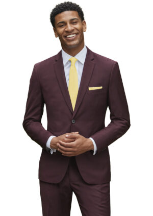 Burgundy Stretch Purchase Suit